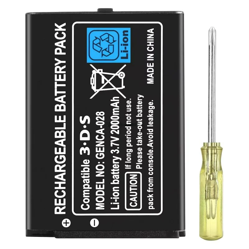 2000mAh 3.7V CTR-003 for Nintendo 2DS 3DS Rechargeable Lithium-ion Battery + Repair Tool Kit Pack for Nintendo with Screwdriver