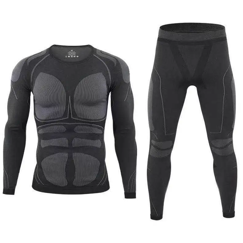 Men Base Layer Set Winter Lightweight Thermal Underwear Compression Suit Sports Warm Thermal Wear for Men Fitness Workout Skiing