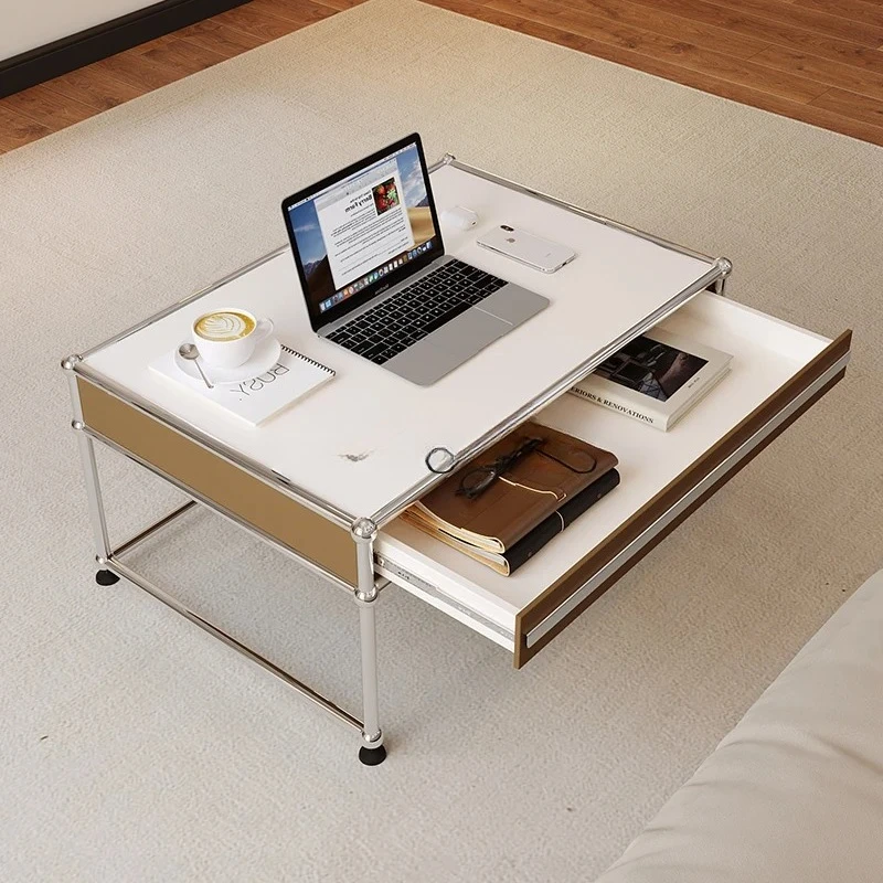 CL medieval coffee table living room household tea  bay window light luxury small table module stainless steel coffee