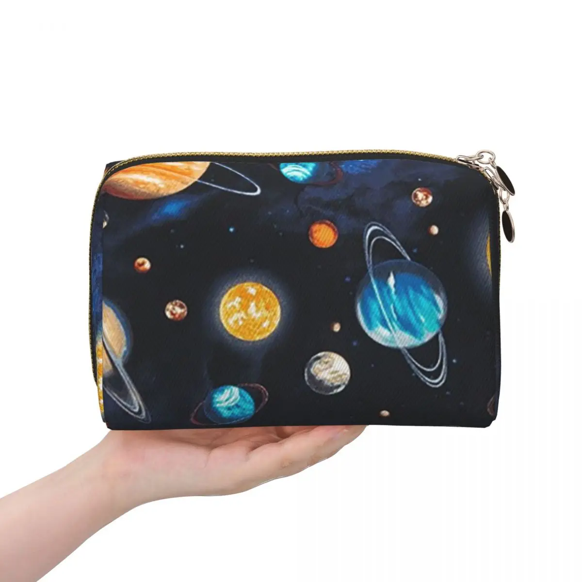 

Solar System Space Planets Universe Women Cosmetic Bags Travel Makeup Organizer Pouch Toiletry Storage Dopp Kit Box