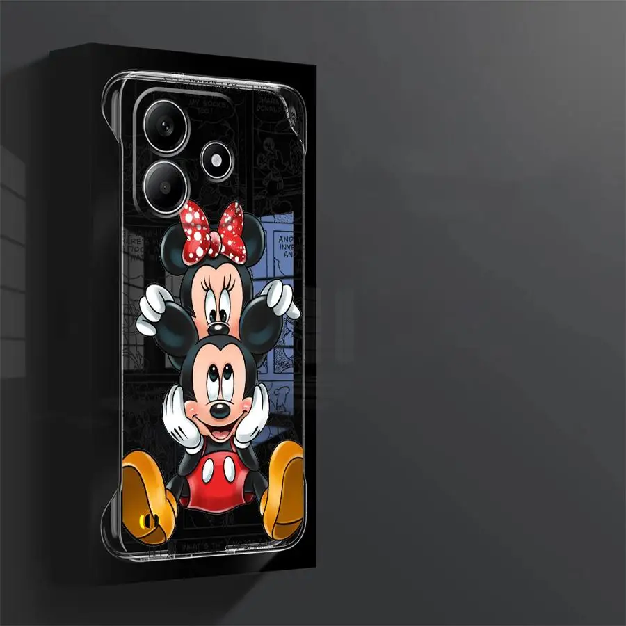 Disney Mickey Minnie Mouse for Xiaomi Redmi Note 10 Pro 13 12 Pro 14 Pro+ 5G Phone Case Transparent Clear Hard Cover