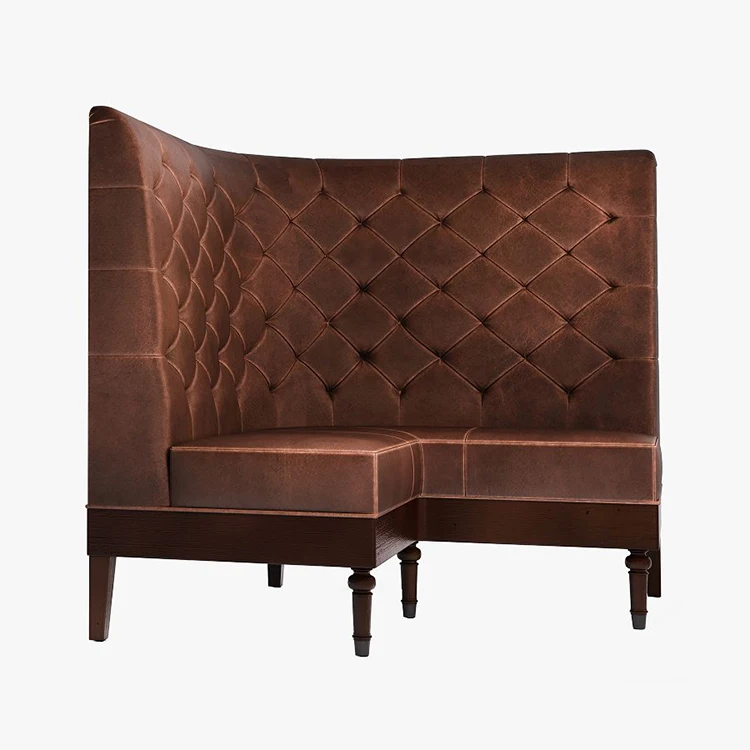 Commercial Furniture High Back U Shape Corner Leather Restaurant Booth Night Club Bar Booth Seas