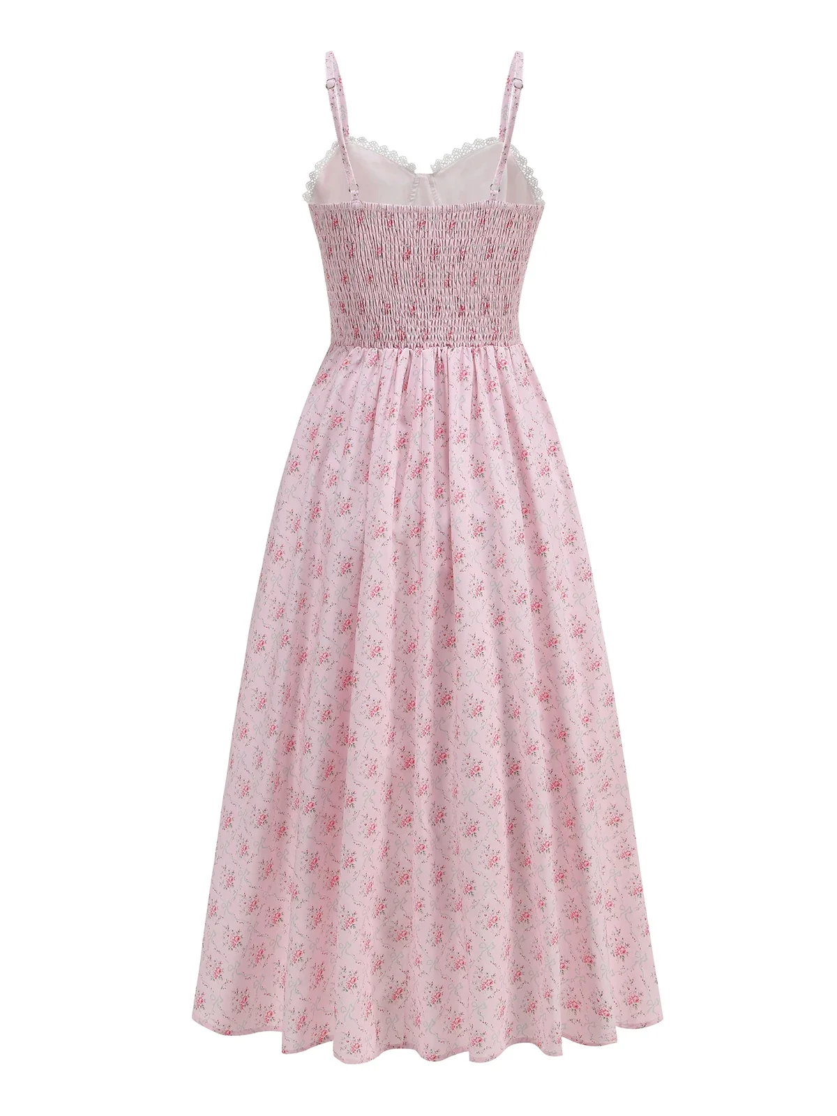 Lace Trim Spaghetti Strap High Waist Prom Party Long Dresses 2025 Floral Summer Women Floral Print Evening Cocktail Night Dress