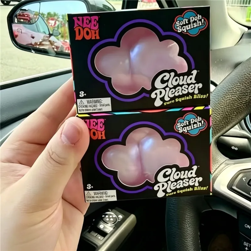 Needoh Cloud Pleaser Iridescent Pearl Cloud Squishy Fidget Relief Sensory Toy Fast Rebound for ADHD Stress Anxiety Squeeze Ball