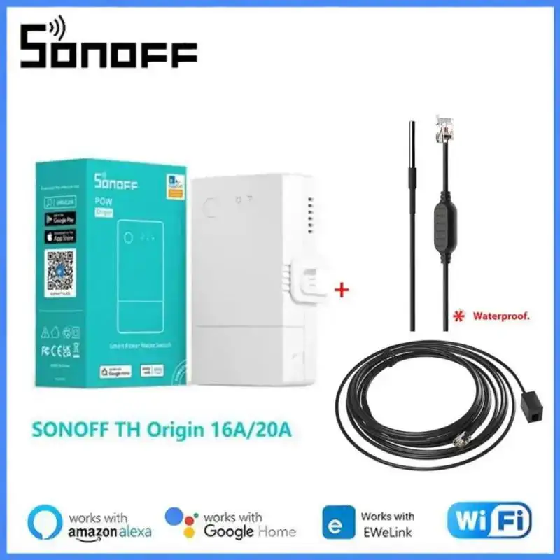 SONOFF TH Origin WIFI Switch Smart Home Controller Temperature Humidity Monitor Switch 20A Max TH10/16 Upgrade Version For Alexa