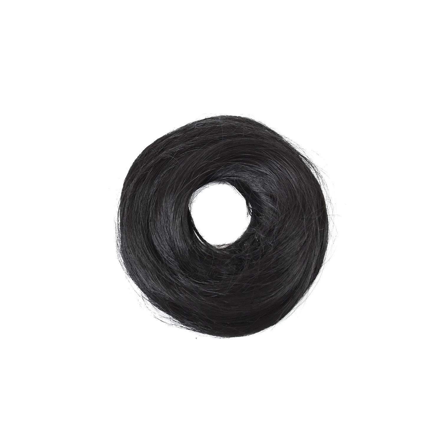 1Pc Straight Hair Bun Black Synthetic Hair Extensions Scrunchies Updo Elastic Rubber Band Natural Hairpiece Ponytail for Women