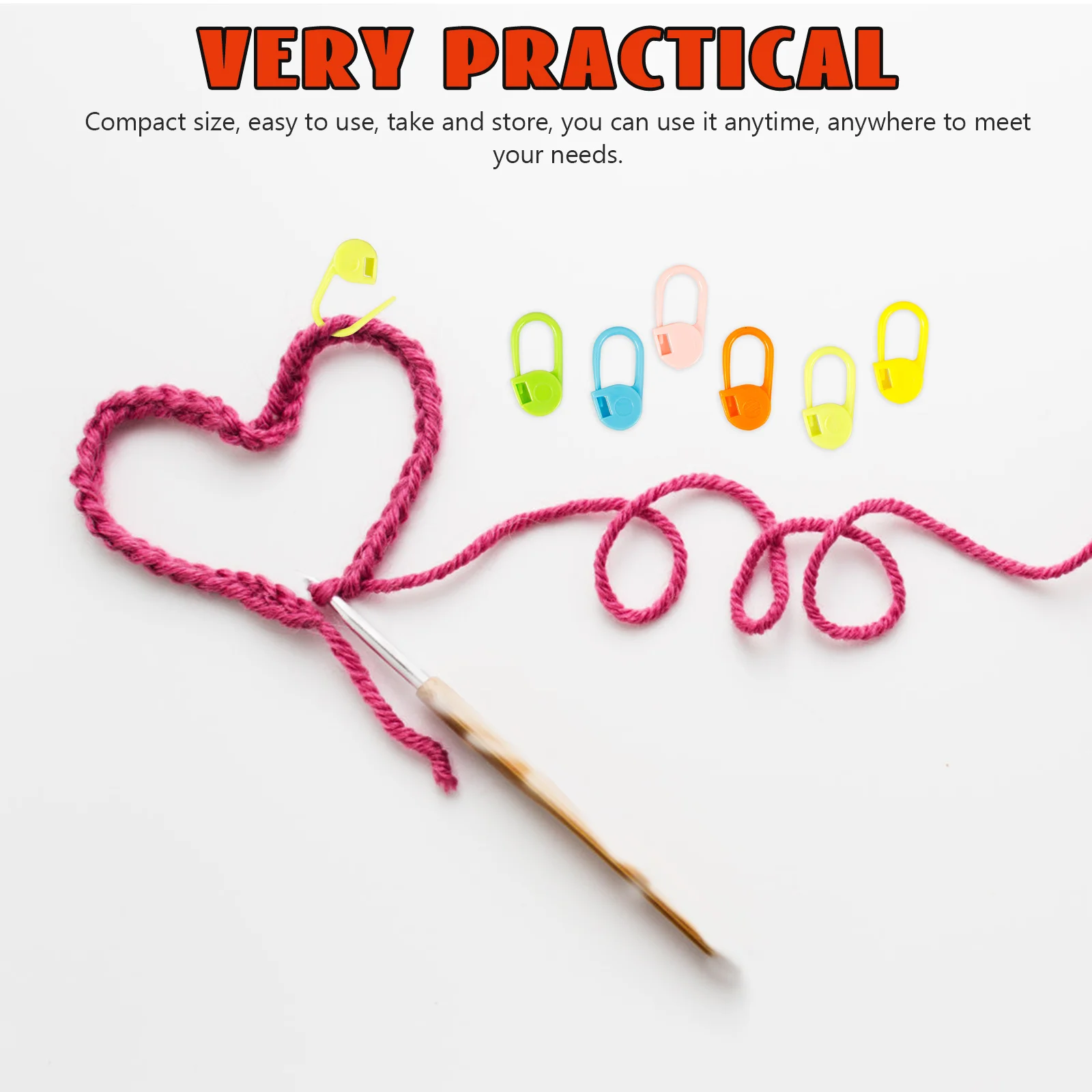 100 قطعة علامات الغرزة للحياكة حلقات ملونة متينة سهلة الاستخدام للحياكة والحرف اليدوية علامات غرزة الكروشيه #5