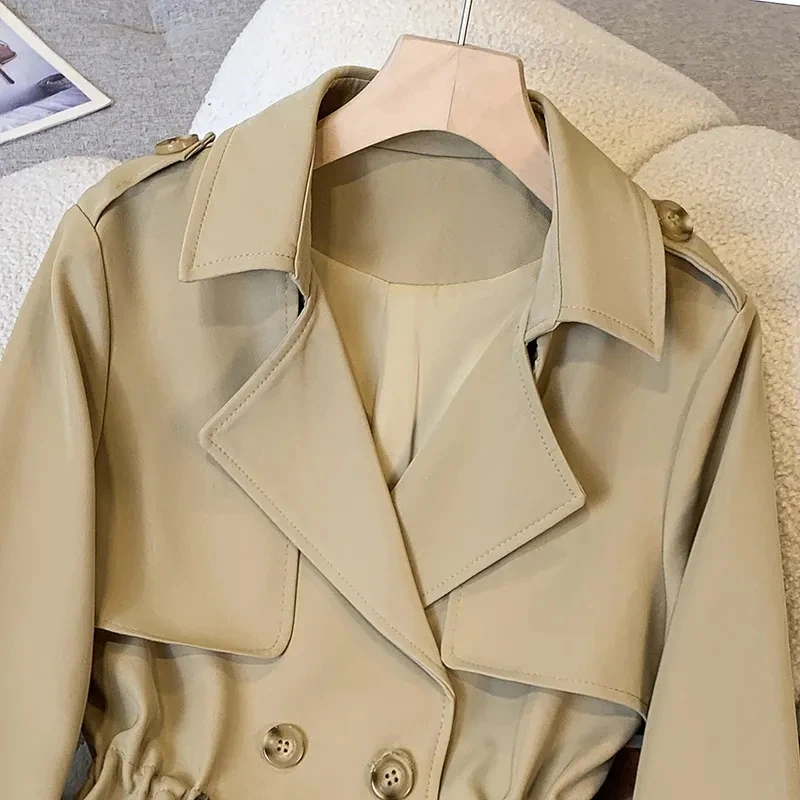 Women Spring Autumn Jacket Casual Short Outerwear Fashion Wild Windbreaker Jackets Women Basic Khaki Coat