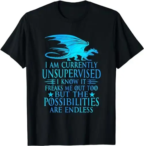 I Am Currently Unsupervised Know Funny Dragon Saying T Shirt SweaT 49462