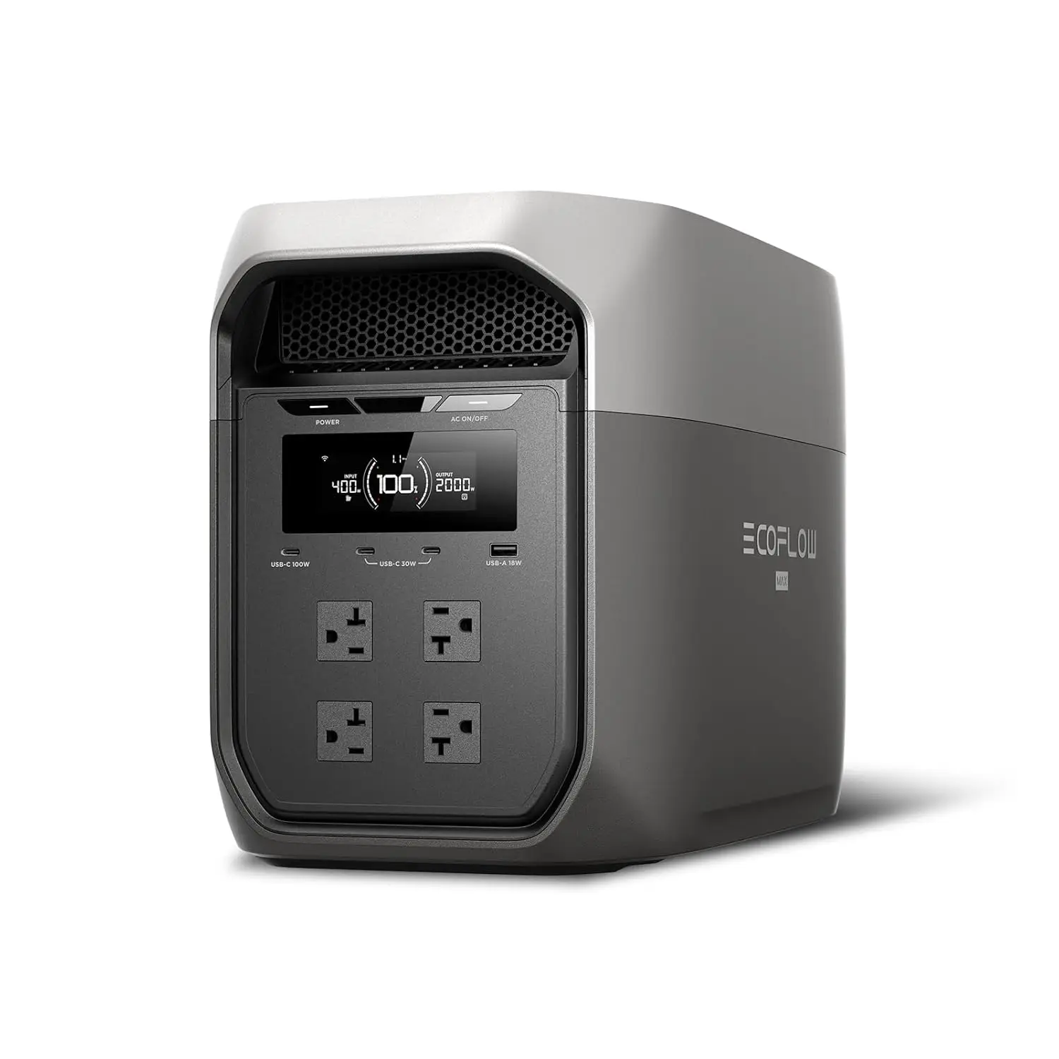 

Портативная электростанция DELTA 3 Max, аккумулятор LiFePO4 2048 Вт·ч, солнечный генератор (солнечная панель опционально), 3400 Вт X-Boost, индивидуальная комплектация