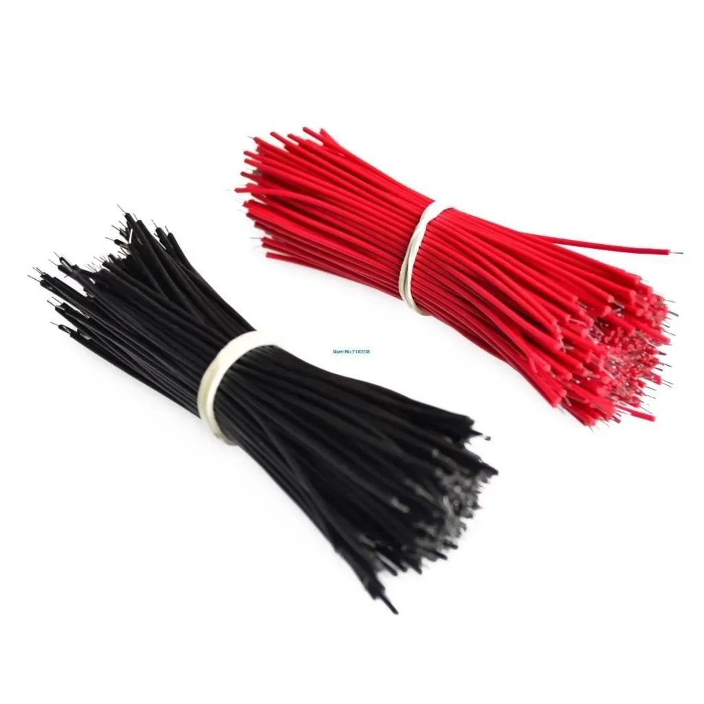 100 Buah Kabel Jumper Breadboard Berlapis Timah 0.96cm Hitam & Merah _wire
