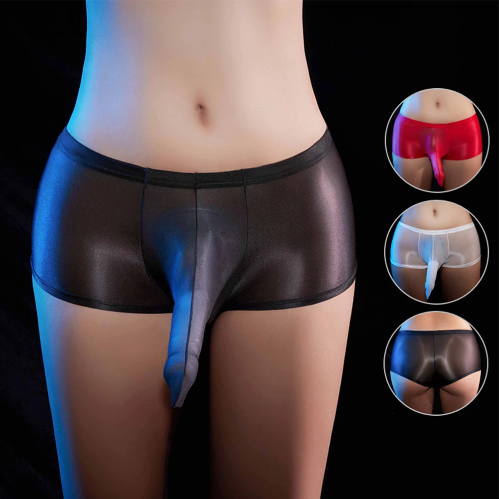 Sous-vêtements sexy pour hommes, culotte transparente, brillante, moulante, gaine, éléphant, antarctique