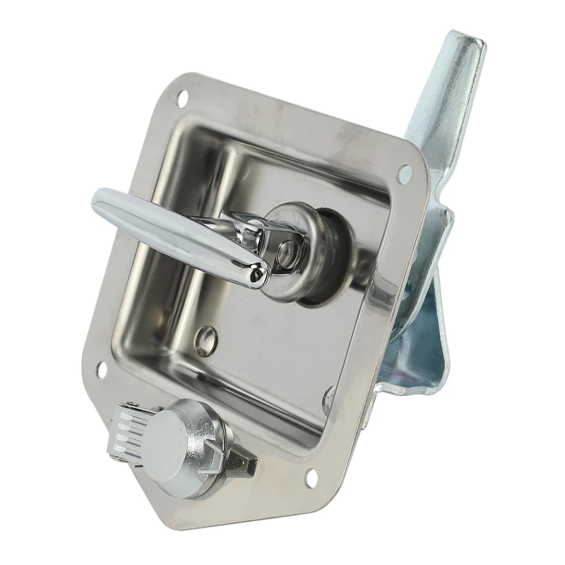 

B0a-tStainless Steel Folding T-Shape Handle Lock Tool Box Keys Kit For Truck Trailer Toolbox Electrical