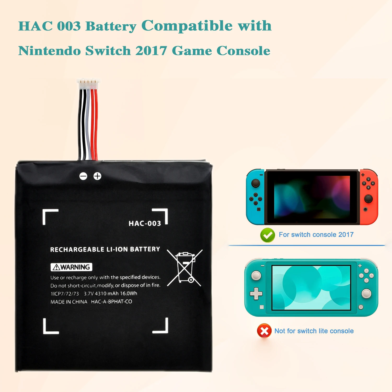 4310mAh HAC-003 HAC 003 Battery Replacement Repair for Nintendo Switch 2017 Game Console HAC-001 HAC-A-BPHAT-C0 HAC-S-JP/EU-C0