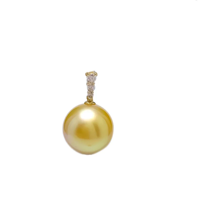 SHILOVEM 18k Gold  Pearl pendant New Birthday Christmas Gift Fashion Wholesale Women none necklace 12mm yzz121288zz