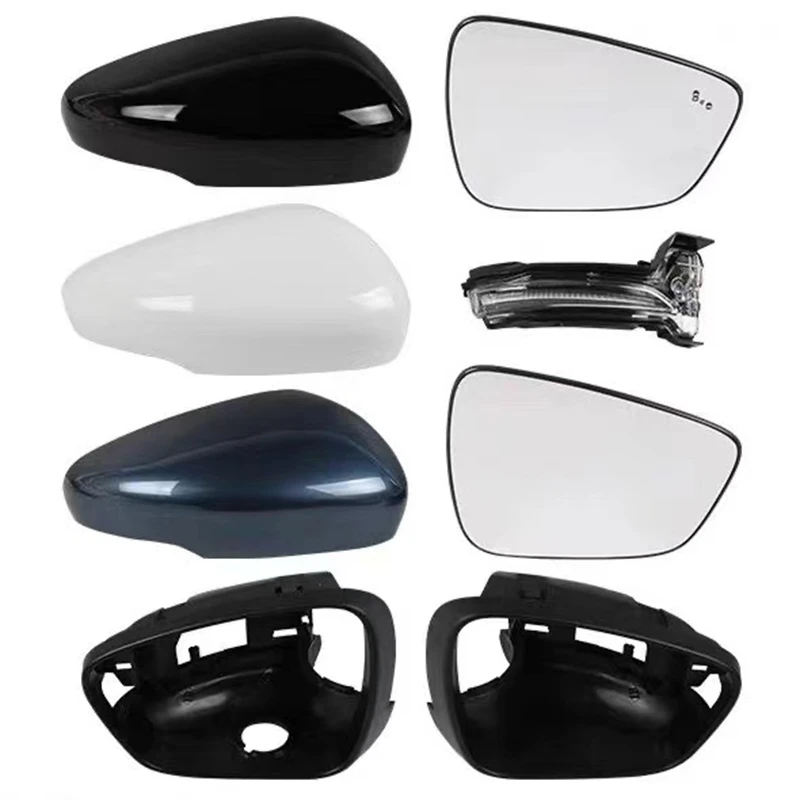 Auto  Heated Blind Spot Warning Rear Mirror Glass Mirror Cover Frame Trim Turn Signal Light for Ford Escape 2020 2021 2022