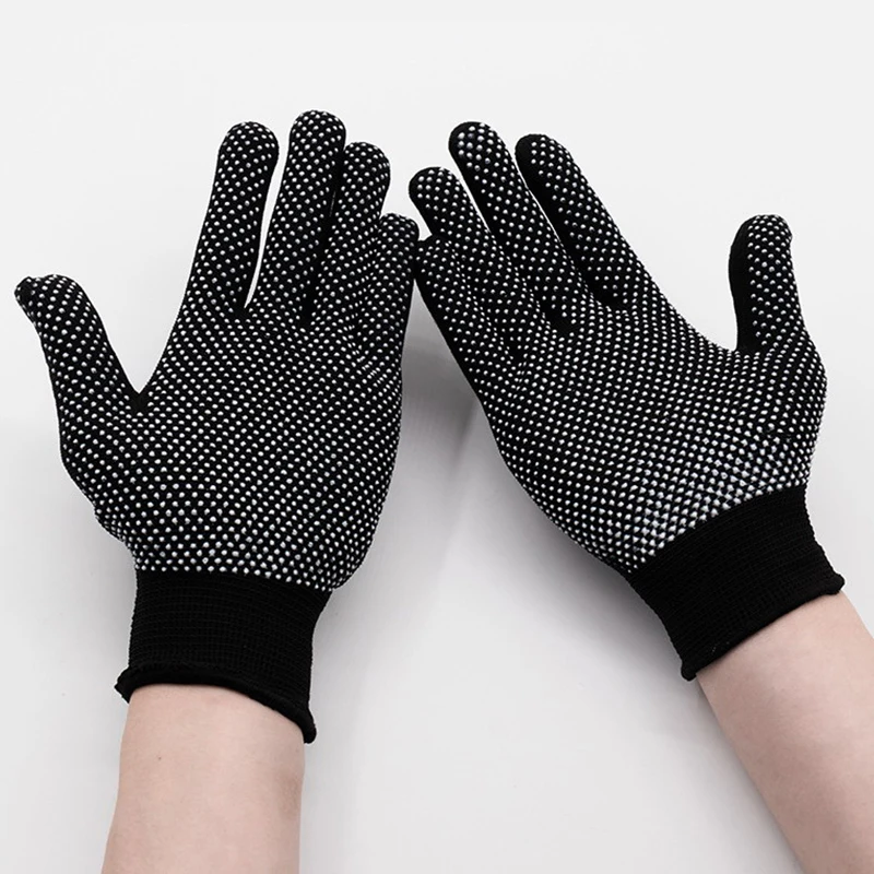 2คู่ถุงมือความปลอดภัยลื่นไนลอนไร้รอยต่อถุงมือก่อสร้างถุงมือถักถุงมือ