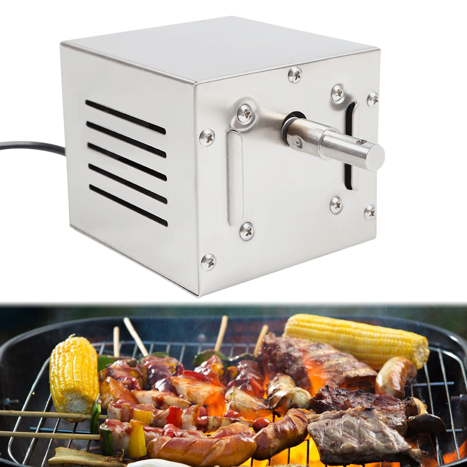 25W Stainless Steel Electric BBQ Rotary Motor Spit Grill Rotisserie Motor 220V Maximum load 60 kg