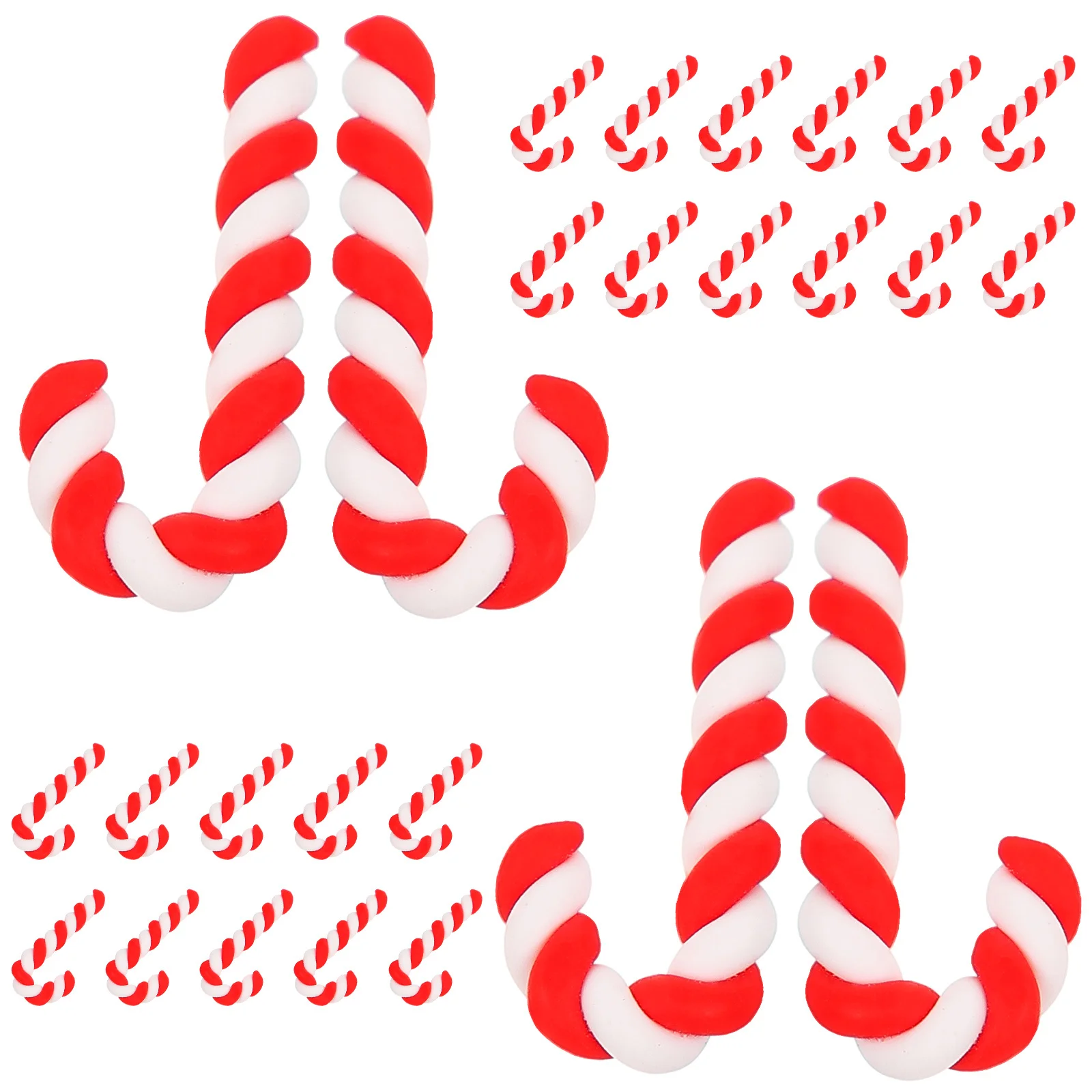 

50Pcs Lightweight Christmas Cane Craft Charms Creative DIY Decor Props for Picture Frame Hairpins Phone Charm Xmas DIY Small