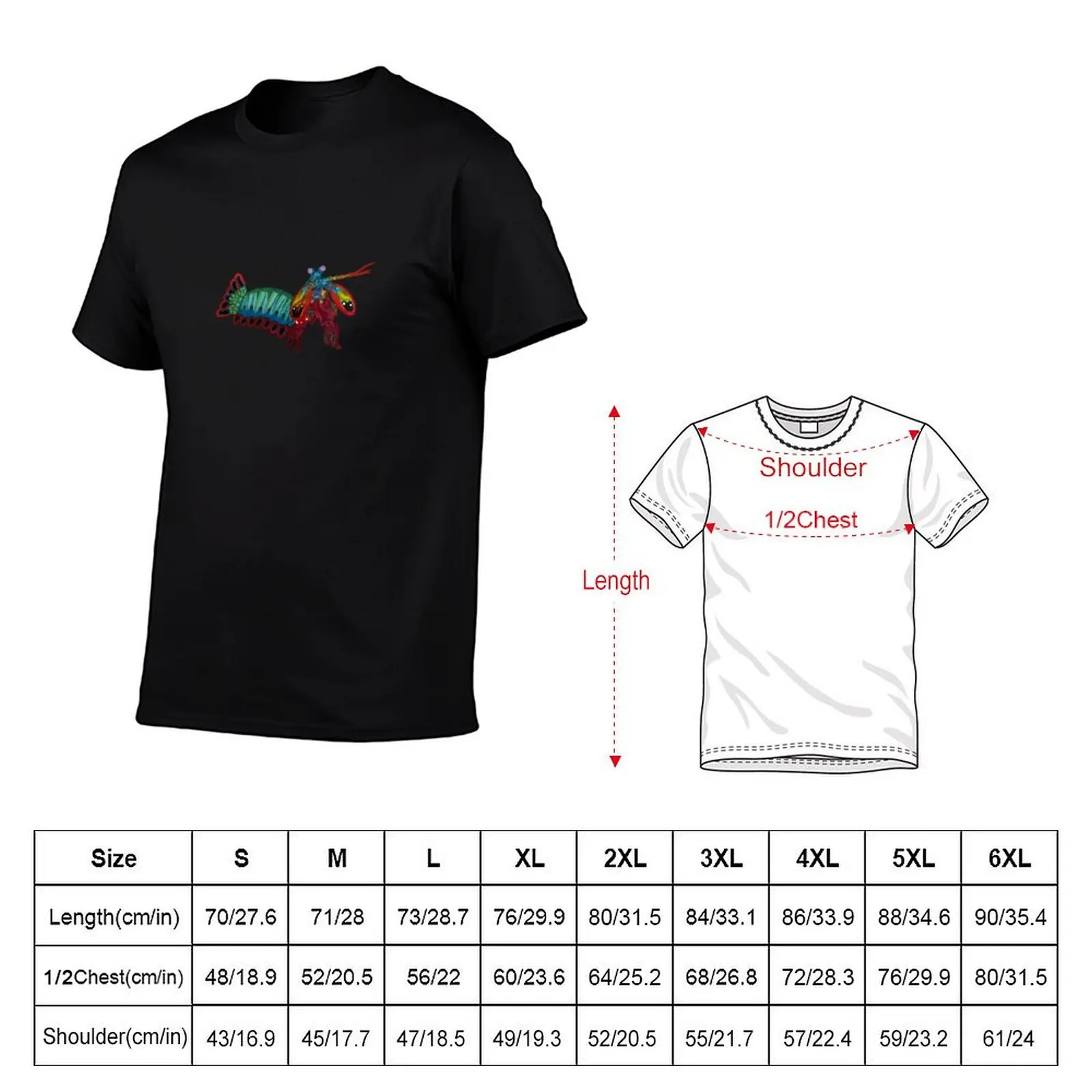 Peacock Mantis Shrimp T-Shirt Work Comfort T-Shirt for Men