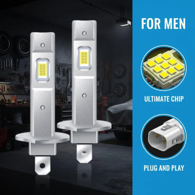 New 2500W H1 LED Headlight Bulb CSP For Car Headlamp H1 Fanless Light Auto Diode Fog Lamps 12V White Automobile 24V