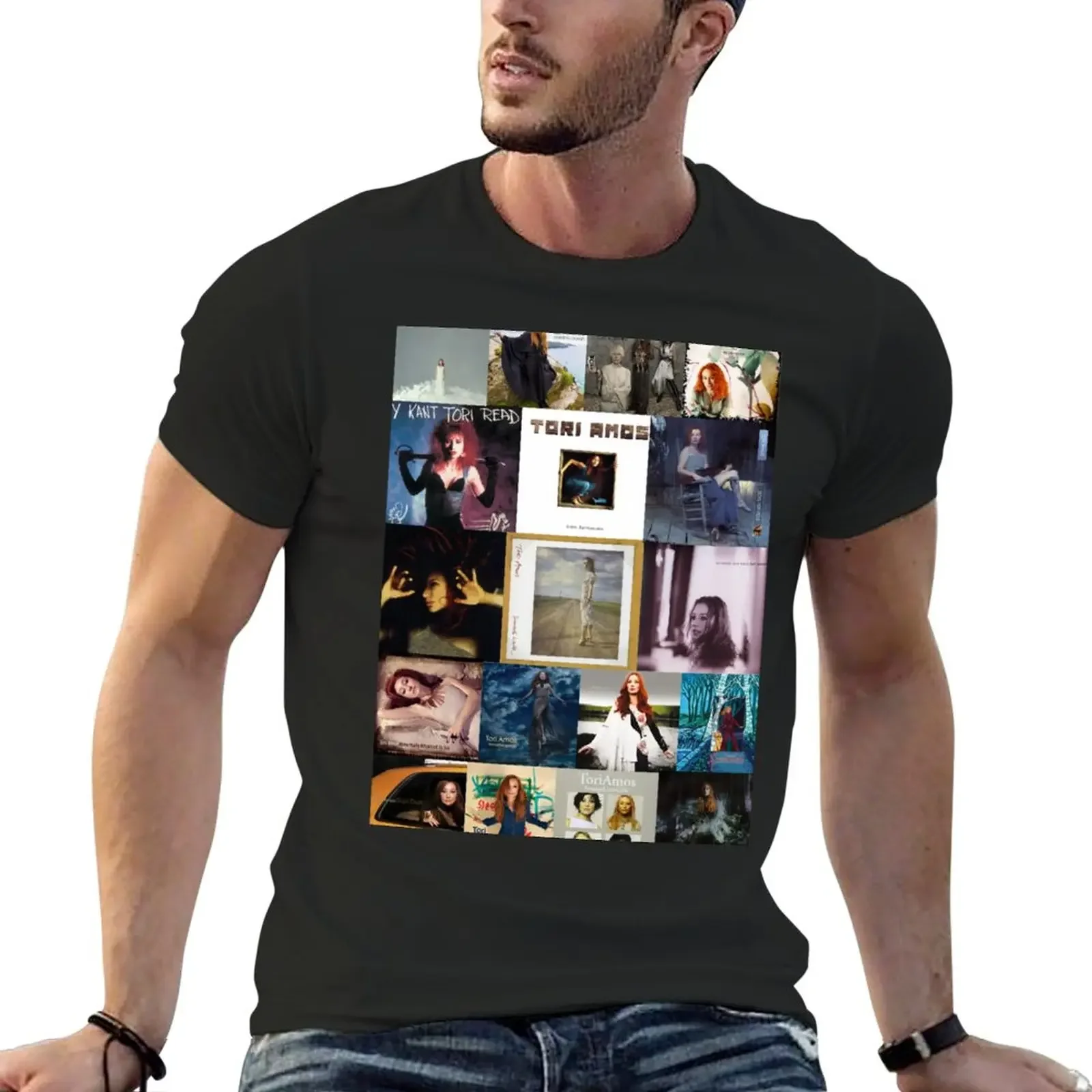 New Tori Amos Album Records Collage Collection Print T-Shirt baggy shirts customizeds custom t shirt mens cotton t shirts