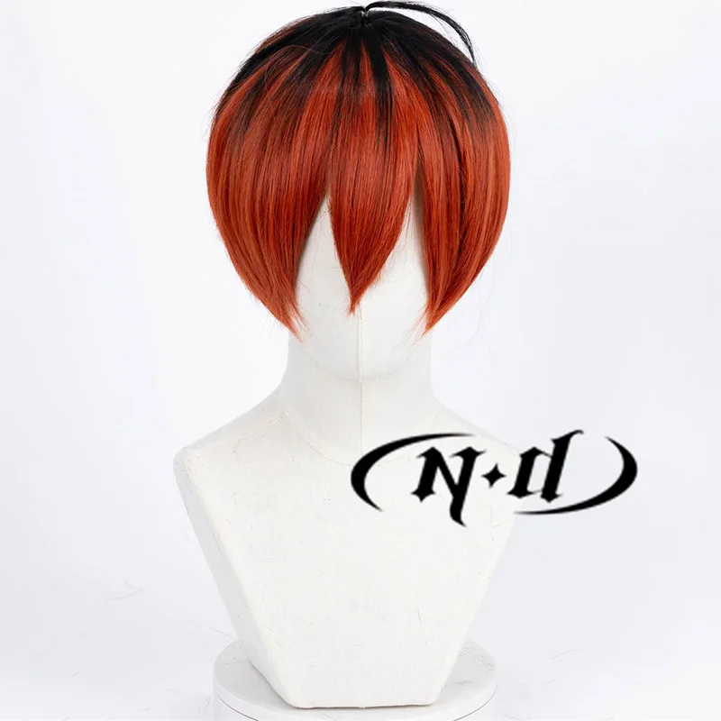 ND Stark Cosplay Wigs Anime Frieren: Beyond Journey\'s End Stark Red Black Roots Cosplay Hair Wigs for Comic Con Coser Halloween
