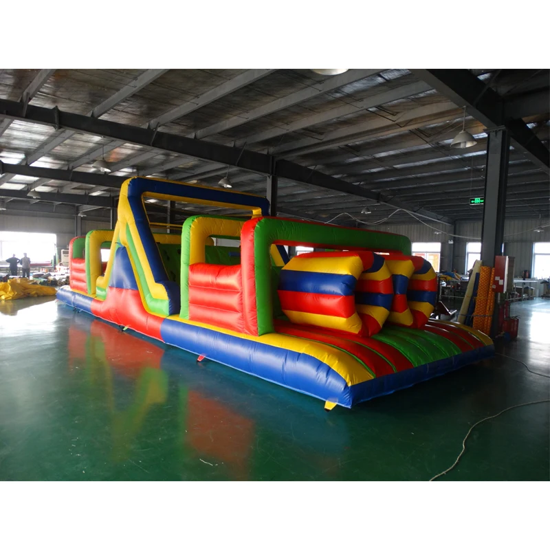 PVC Inflatable Obstacle Course With Climbing Wall Inflatable Slide For Outdoor Sports Giant Size