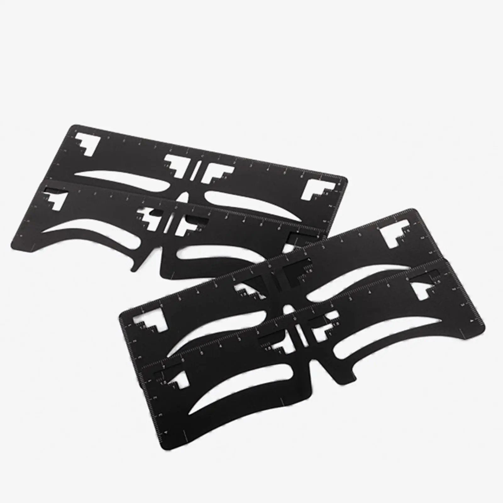 أداة مسطرة ختم الحواجب ستة أنماط من الفولاذ المقاوم للصدأ قالب مكياج لتشكيل الحاجب والتماثل