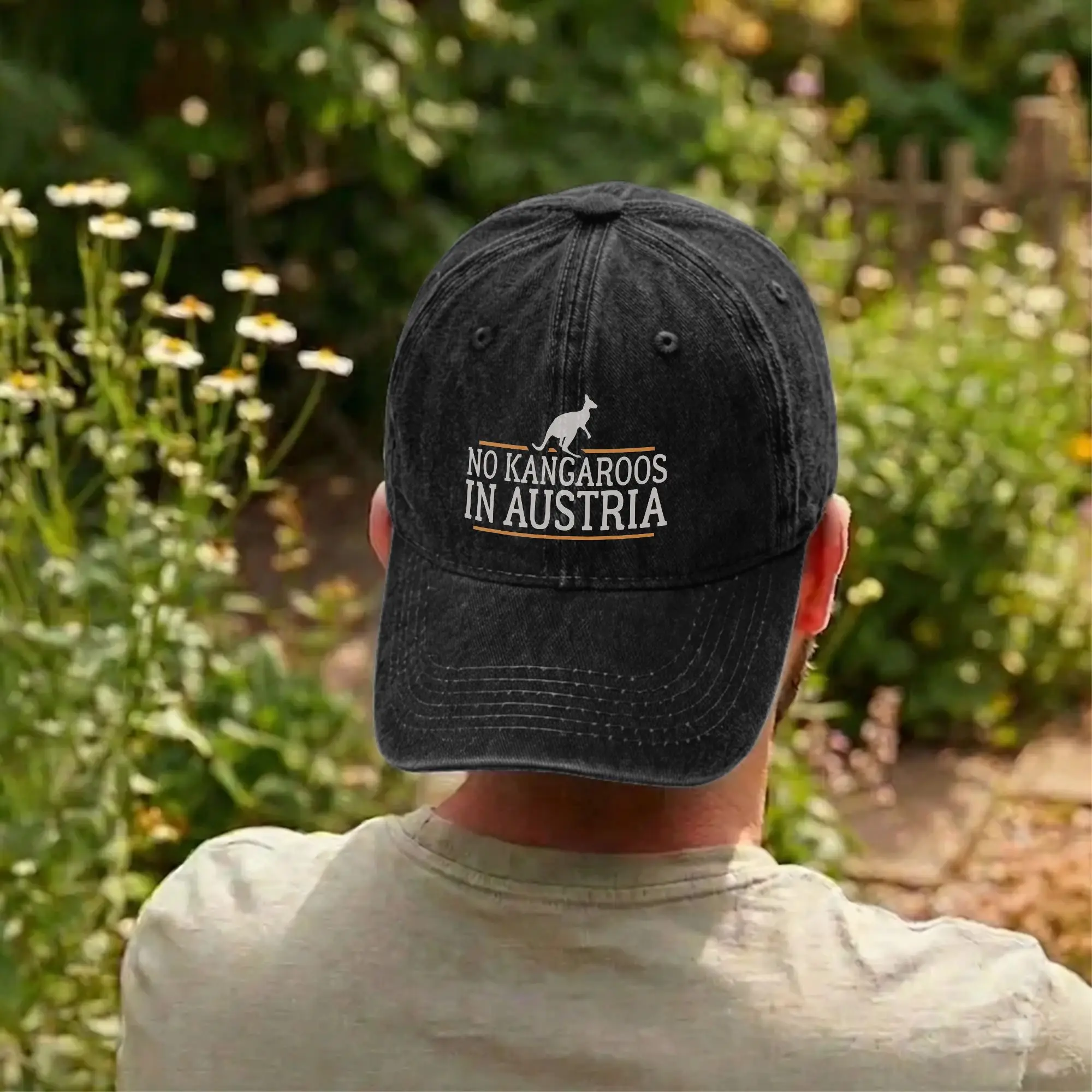 Retro No Kangaroos in Austria Funny Baseball Cap Unstructured Men Women Australia Distressed Washed Headwear Running Gift Hat