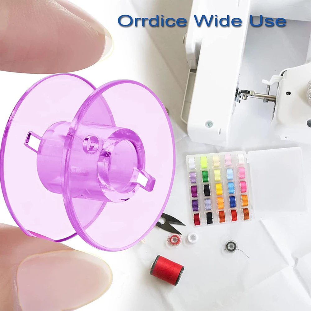 20 PCS/Lot Plastic Transparent Colorful Sewing Machine Spools Home Sewing Tool Empty Spool Bobbins Sewing Machines Accessories