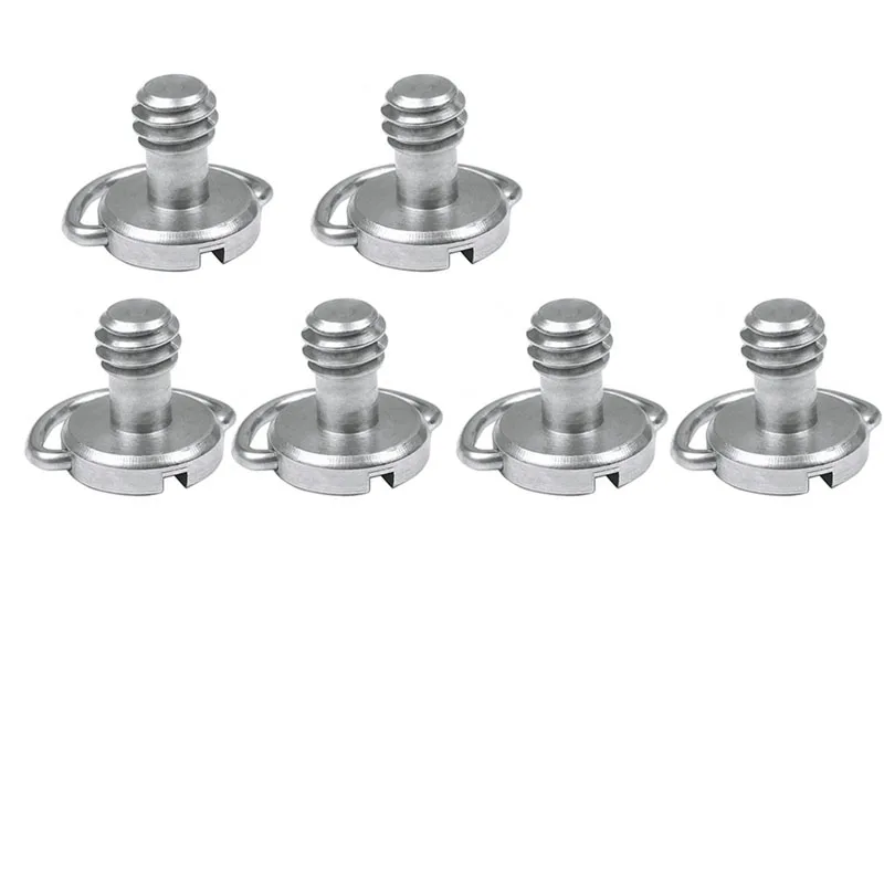 6Pcs Stainless Steel Quick Release Screws Camera C-Handle Tightening Screws Shoulder Strap Screws