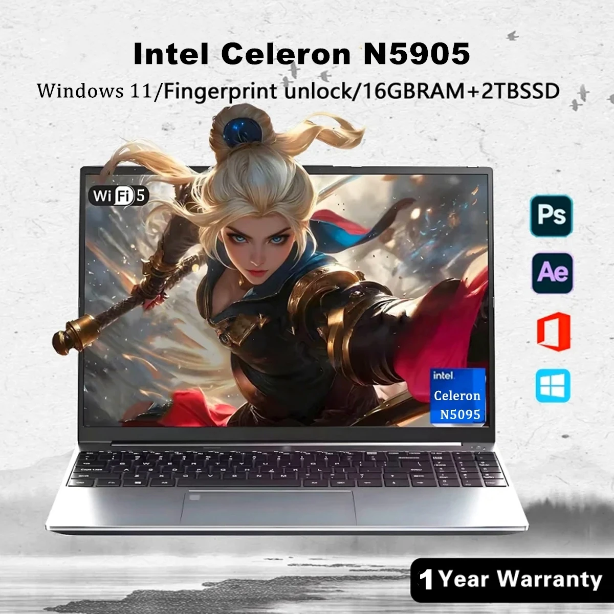 

Портативный компьютер AKPAD 15,6 дюйма, ноутбук Intel Celeron N5095, 16 ГБ, 32 ГБ оперативной памяти, 128 ГБ-2 ТБ, SSD, офисный учебный ПК, Windows 11, 1080P, ноутбуки