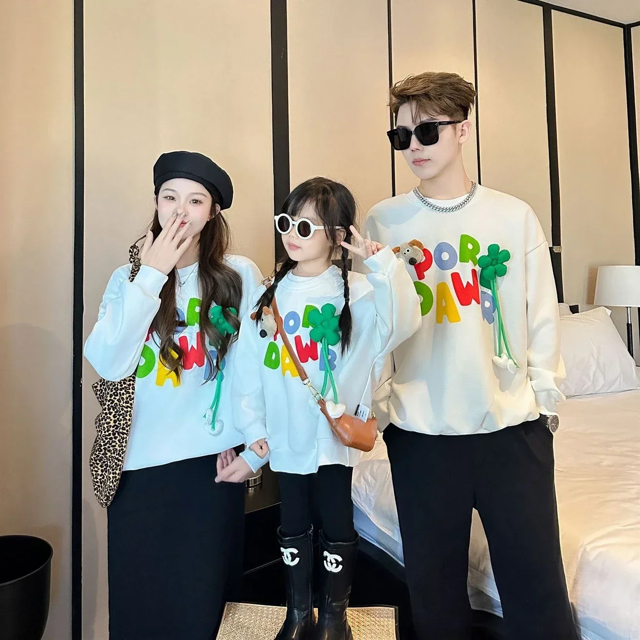 Autumn Funny Sweatshirts for the Whole Family Matching Clothes Toddler Romper Mom Dad and Daughter Son Matching Tops Clothing