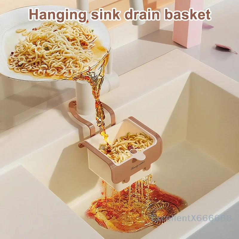 

Cream Style Hanging Sink Drain Basket Kitchen Sink Separation Food Residue Filter Basket Fruit Cleaning Filter Basket