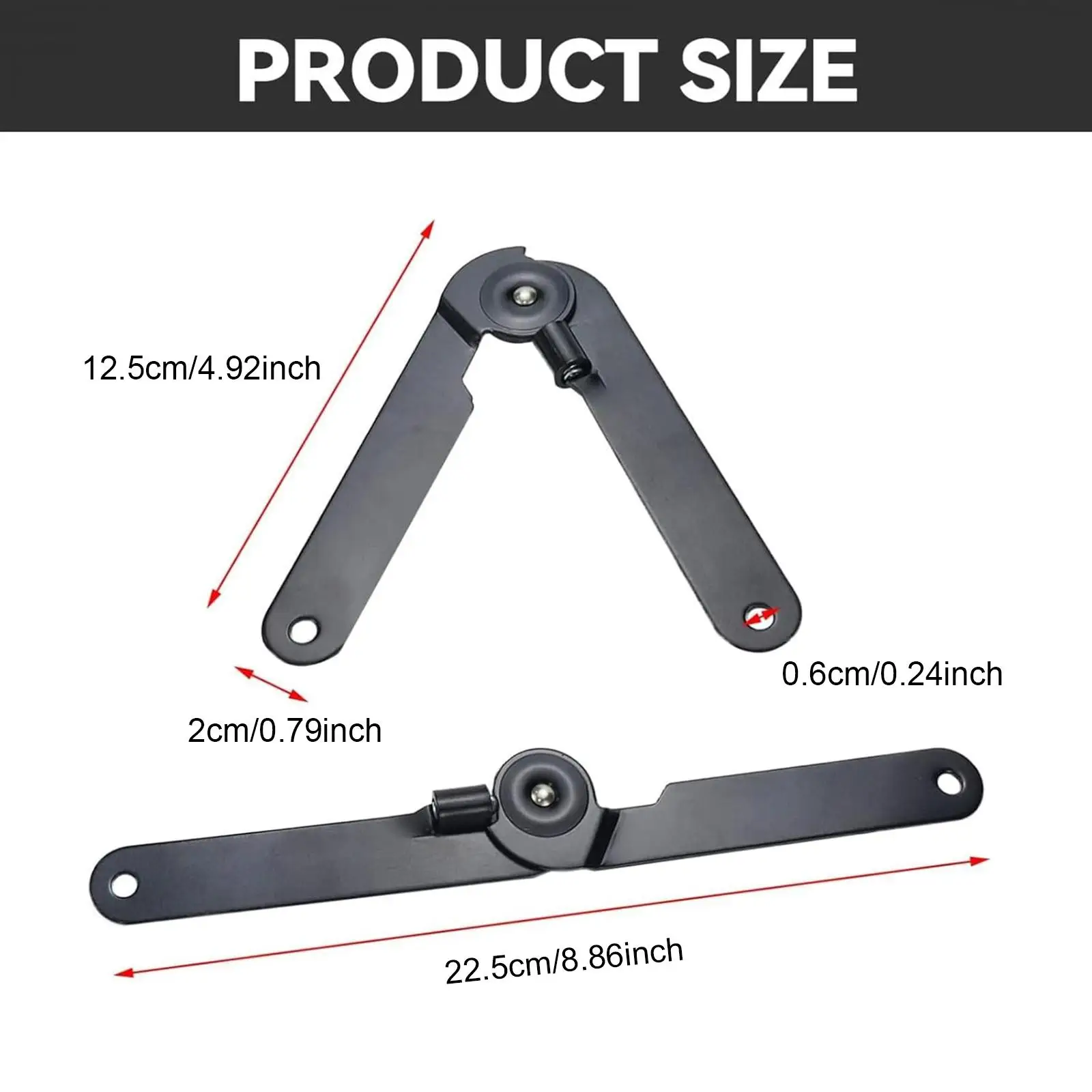 Dobradiças de suporte dobráveis, 2 peças, dobradiça versátil para móveis para caixa de guarda-roupa