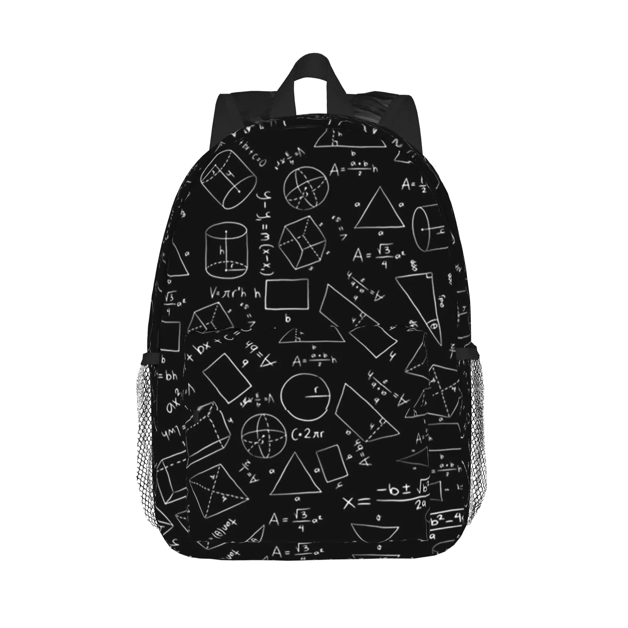 Math Themed Black And White Equation Design Backpack Hot Sale Daypack Boys Girls BookBag Shoulder Bags for Men Women School Bag