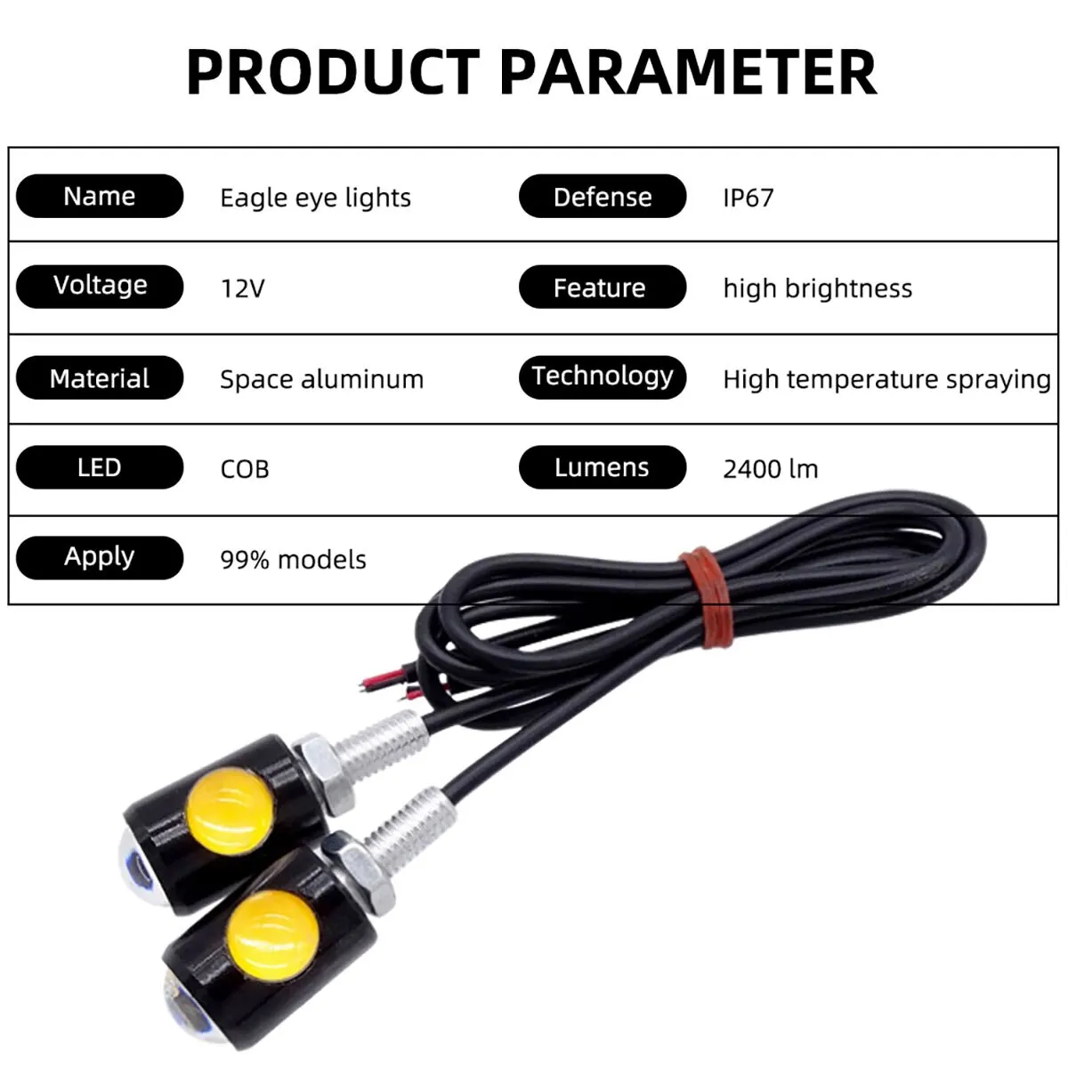 2PCS Motorcycle LED Eagle Eye Light Turn Signal Indicator Super Bright Led Motorbike Auto Rear Tail Brake Lamp Fog Driving Light image 3