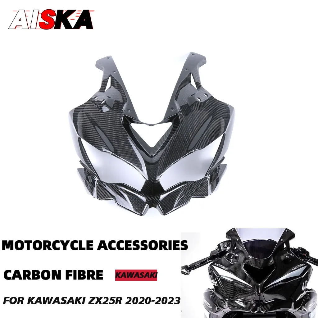 

100% 3K Full Carbon Fiber Headstock Front Fairing Motorcycle Accessories Parts For Kawasaki ZX25R ZX-25R 2020 - 2023 2024