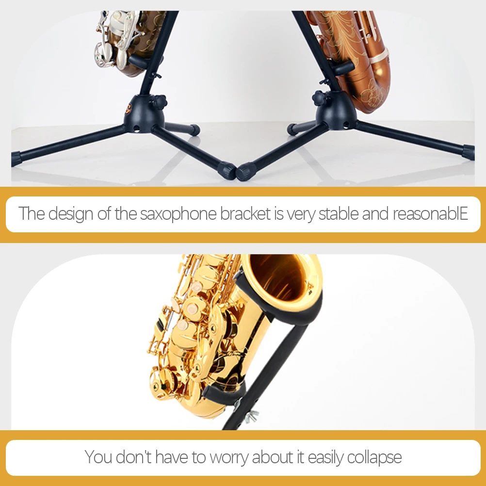

s Saxophone Stand Foldable Metal Bracket Holder for Alto Tenor Display Storage Rack Stable Design Portable Instrument Tripod
