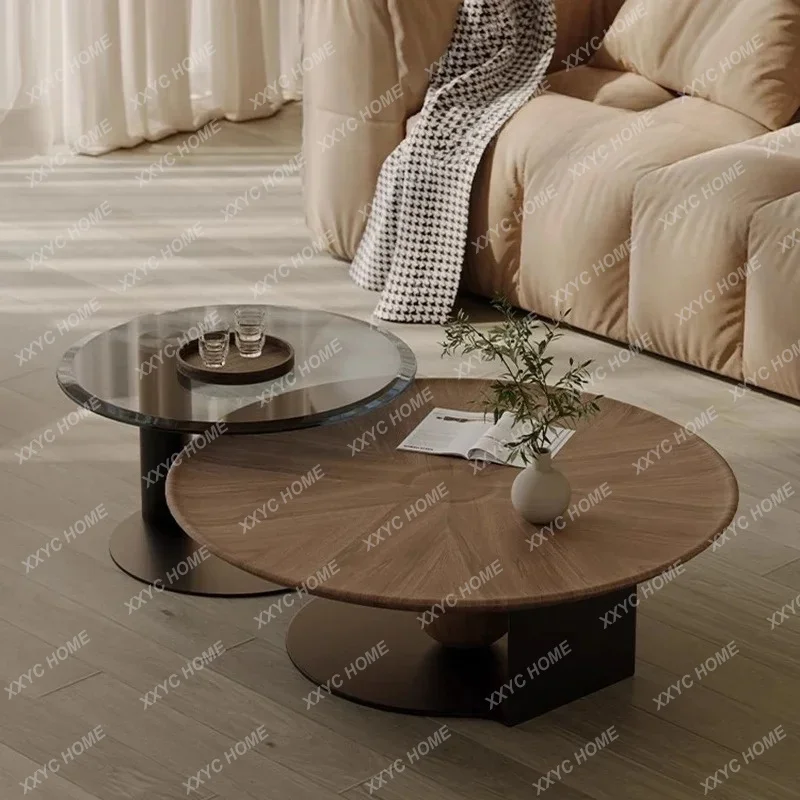 Wood Coffee Table Decoration Modern Living Room Simple Small Side Table Round Unique Mesa Auxiliar Lounge Suite Furniture