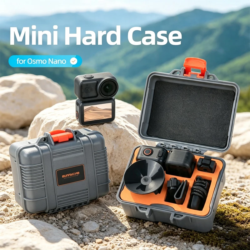 Aufbewahrungsbox für DJI Osmo Nano Action-Kamera-Zubehör, wasserdichte tragbare Tragetasche für Nano-Hartschalen-Schutzhülle