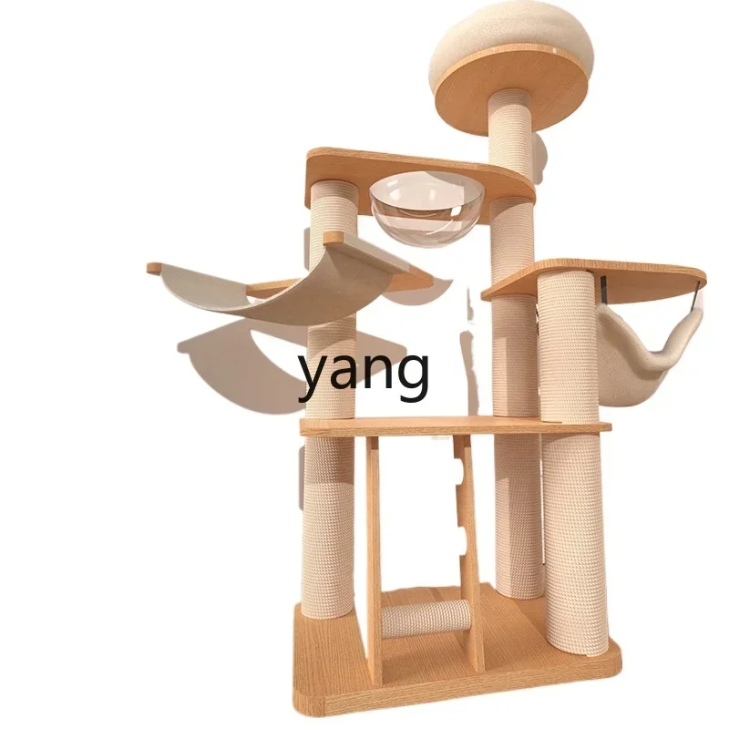 

Lmm solid wood cat climbing frame cat nest cat tree integrated white cat scratching board large does not occupy an area