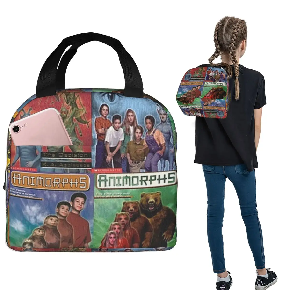 Animorphs Book Covers Insulated Lunch Bag for Women Children Portable Food Boxes Thermal Lunch Box Tote