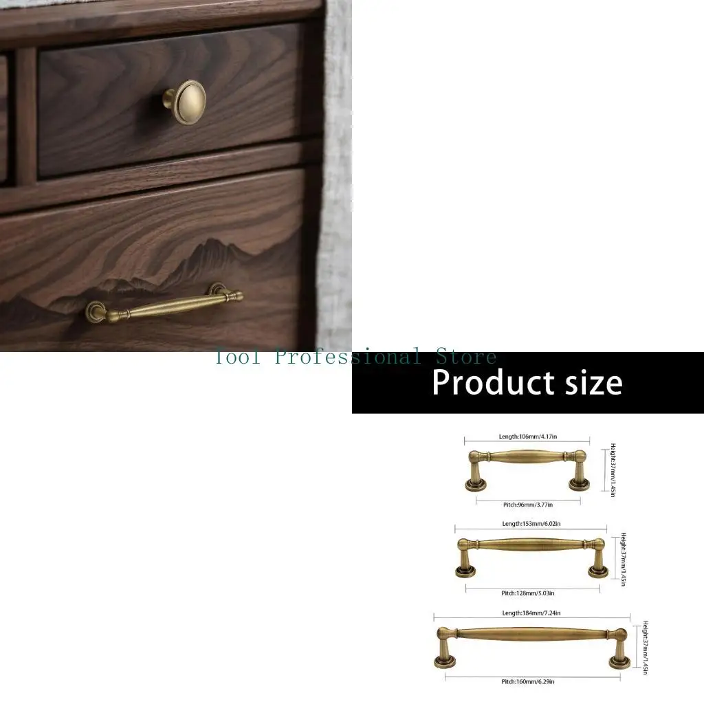 57QF 2Pcs Metal Cupboard Drawer Handles Elegant French In Retro Bronze Finish