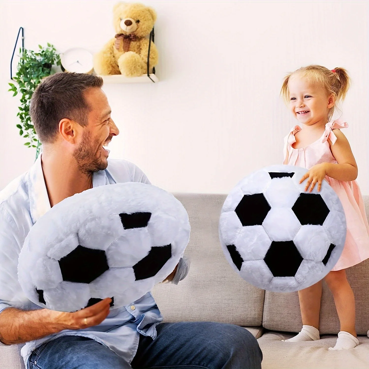 Plush Football Cushion Throw Pillow Cushion Home Decor For Birthday Fans Gift New Year Gift