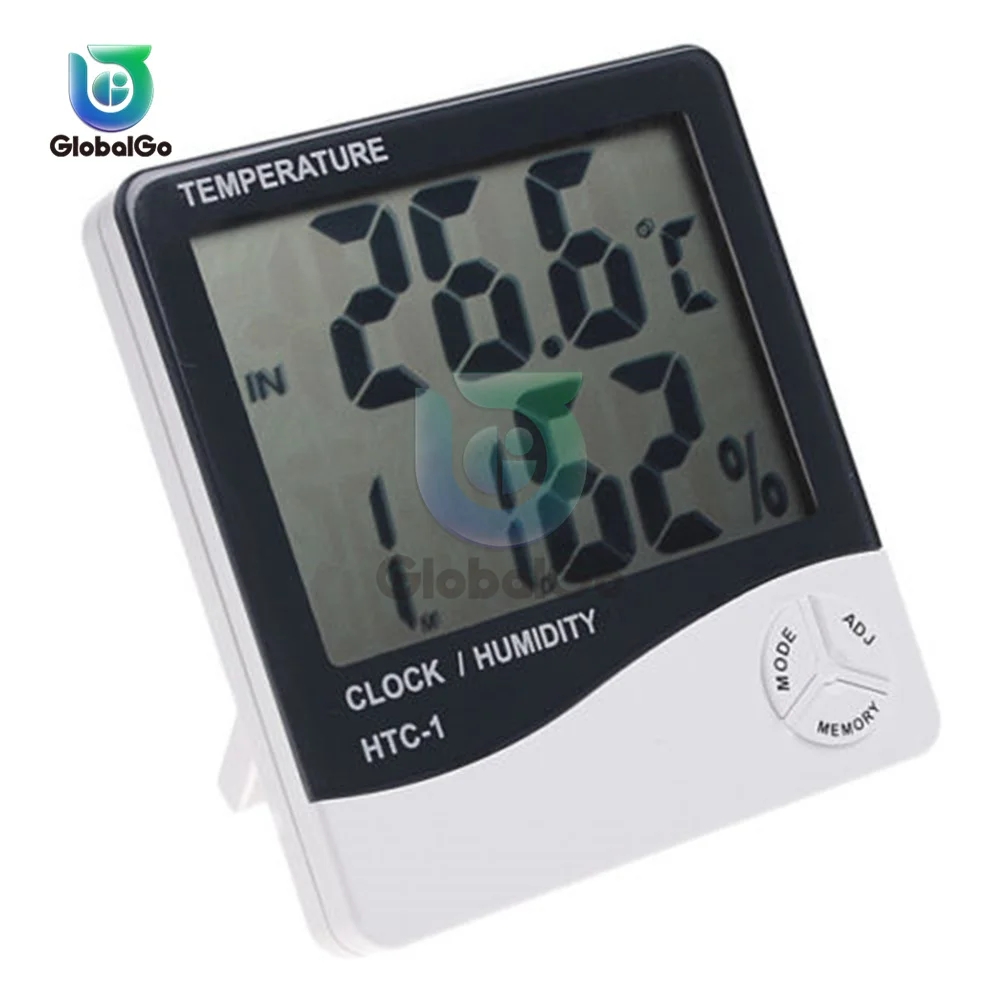 HTC-1 LCD Electronic Digital Temperature Humidity Meter Indoor Outdoor Thermometer Hygrometer Weather Station Clock