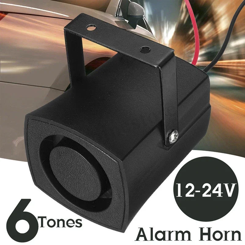 6 Tones Automatically Adjusted Car Police Fire Alarm Buzzer Horn 12-24V Warning Loud Sound Truck Boat Siren