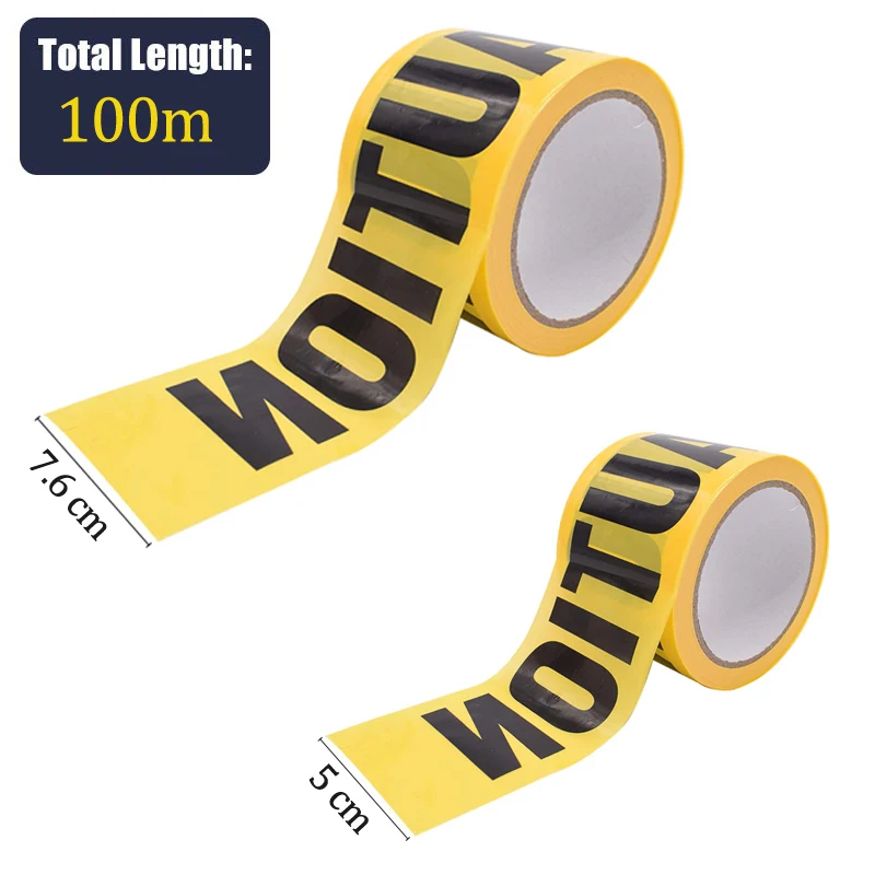 100M Caution Warning Tape For Marking Construction Sites and Hazardous Areas, Water Proof Caution Tape For Indoor, Outdoor