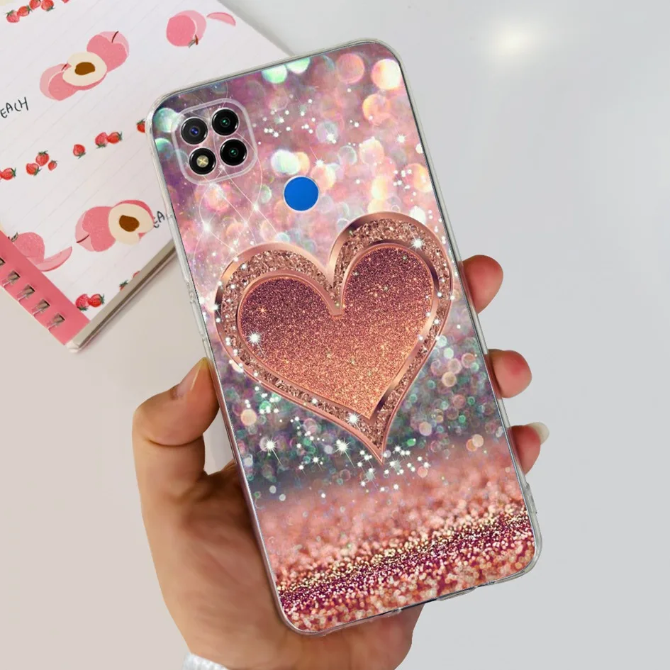 For Xiaomi Redmi 9C Case Redmi9C NFC Back Cover 6.53“ Lovely Heart Butterfly Soft Silicone Funda For Xiaomi Redmi 9C 9 Activ Bag